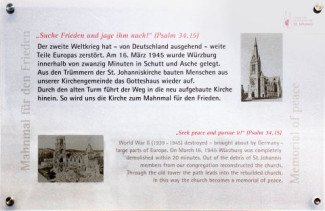Tafel Mahnmal Frieden